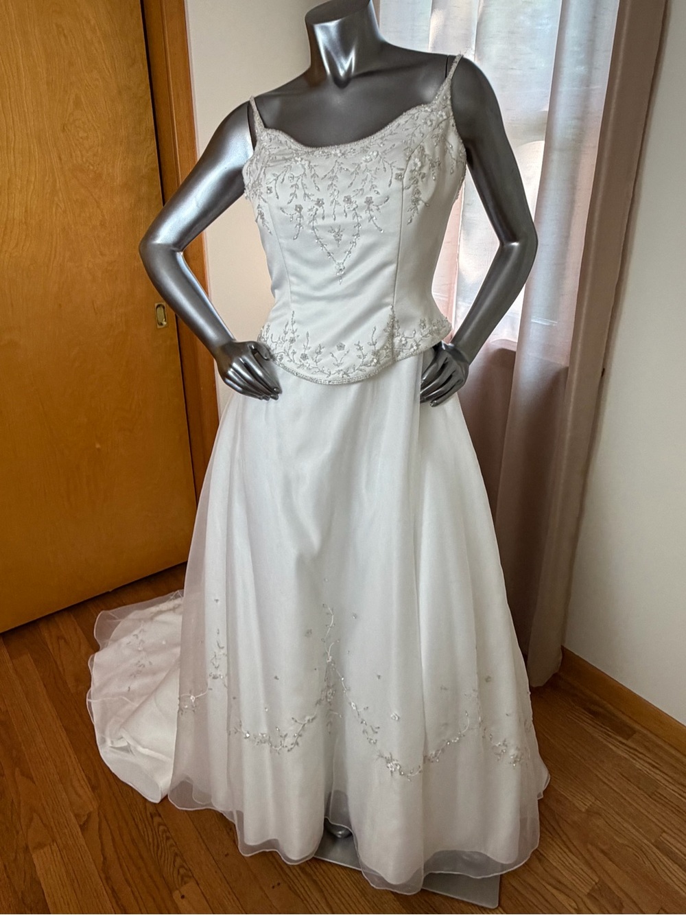 David's Bridal White Bridal Gown style T8335.